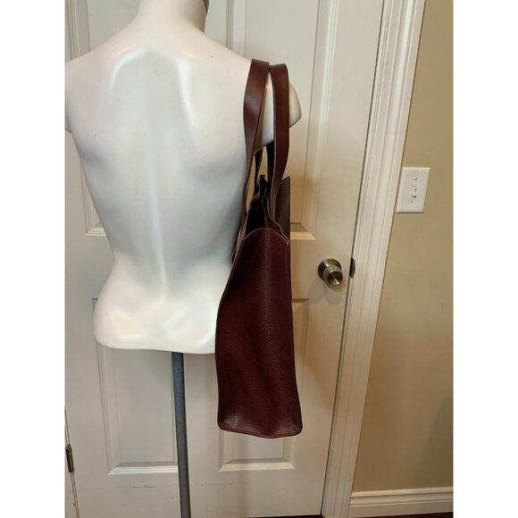 Rachel Zoe Wine Arialith Bordo Vegan Faux Leather Tote Shoulder Bag - Picture 3 of 6